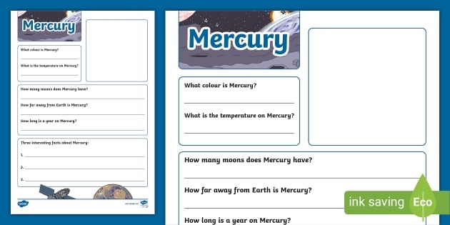 Phonics worksheet for Third Grade Worksheet for third graders about the planet Mercury, featuring fun facts and activities. Engaging worksheet for teaching kids about Mercury, the smallest planet in the solar system.
