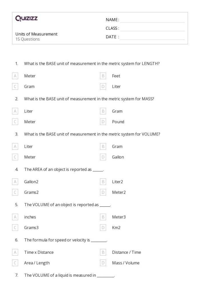 Worksheet featuring a metric conversion chart for third graders to learn about metric length
