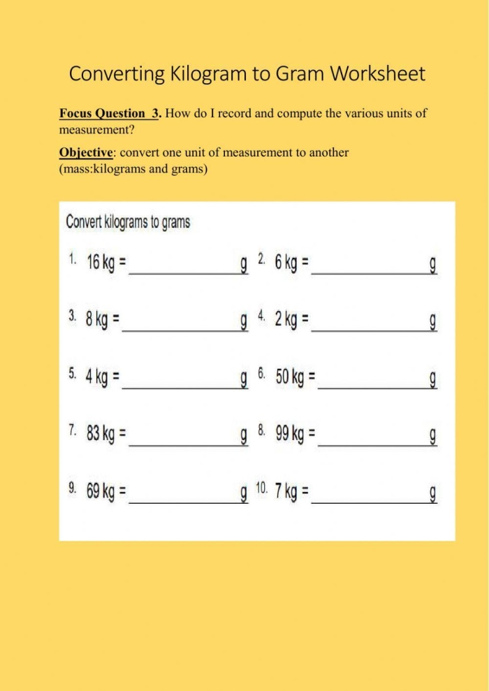 Hands-on activity for learning about mass in grams and kilograms for geometry class Measurement worksheet for third graders focusing on grams and kilograms as metric units of mass
