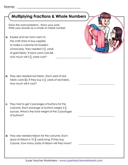 Multiplication word problems worksheet focused on money for third graders