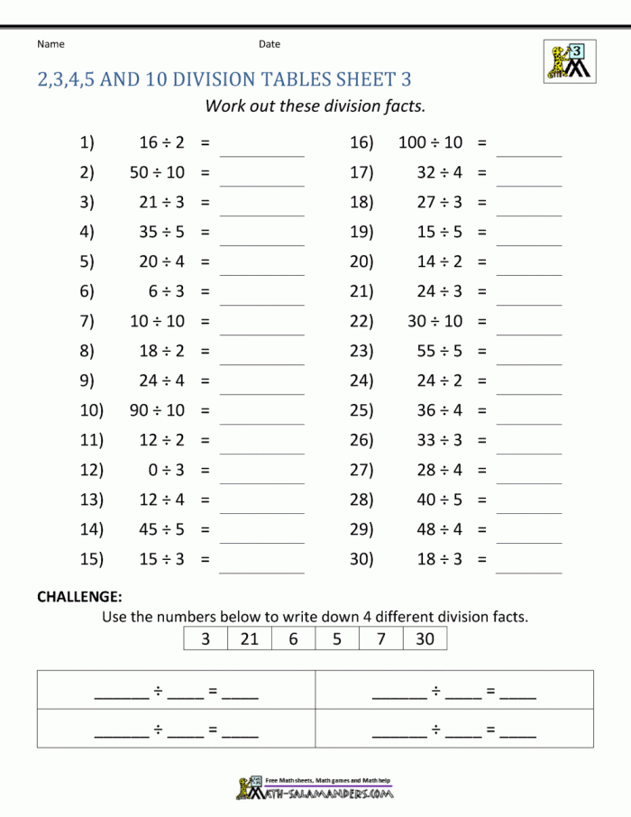 Third grade division puzzle worksheet focused on time and money math problems 14