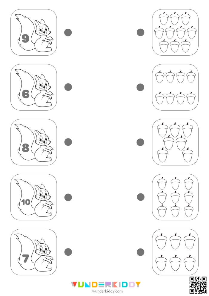 Acorns illustrating addition and multiplication concepts for third graders