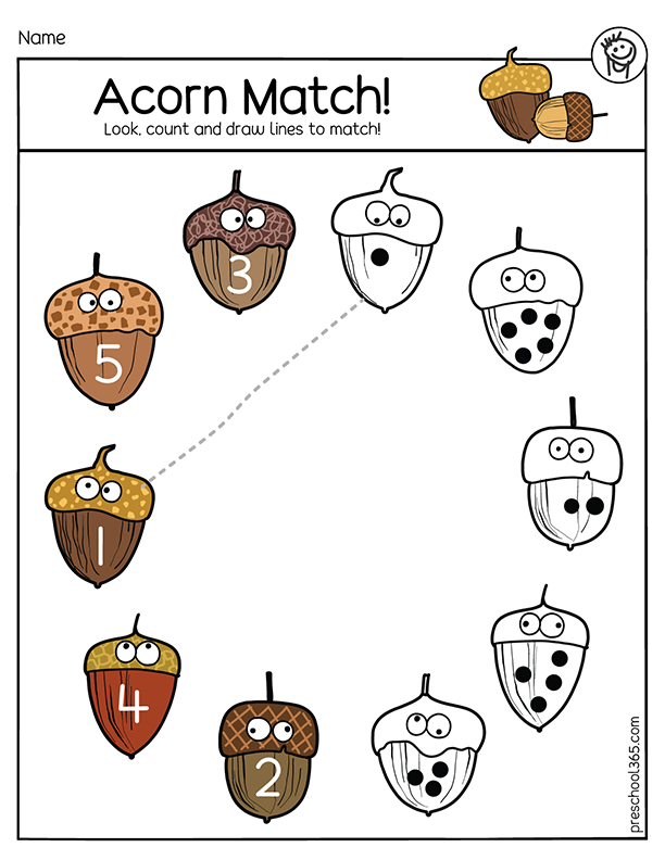 Colorful acorns illustrating addition and multiplication concepts for kids