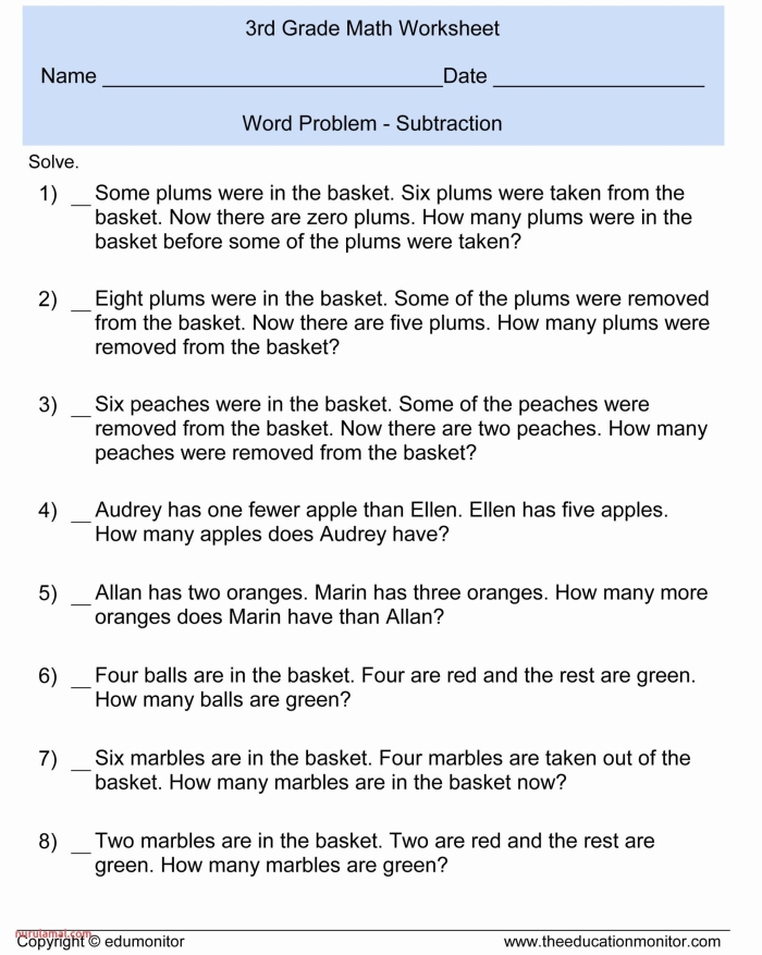 Third grade multiplication word problems check-in worksheet for students