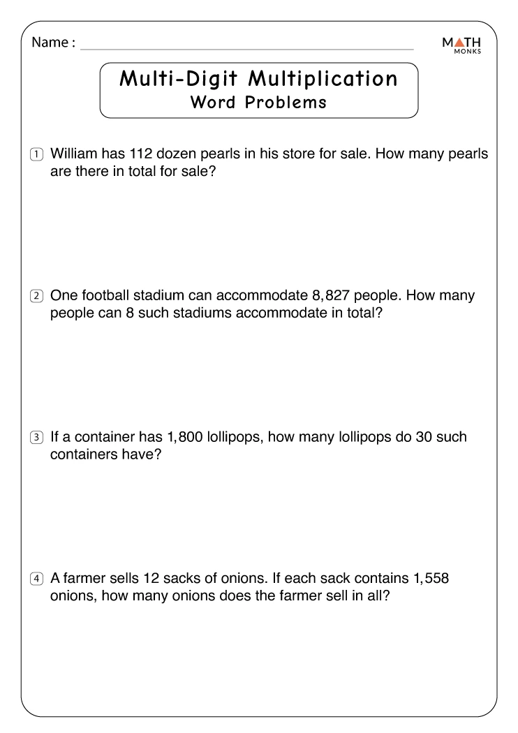 Third grade students completing a multiplication word problems check-in worksheet