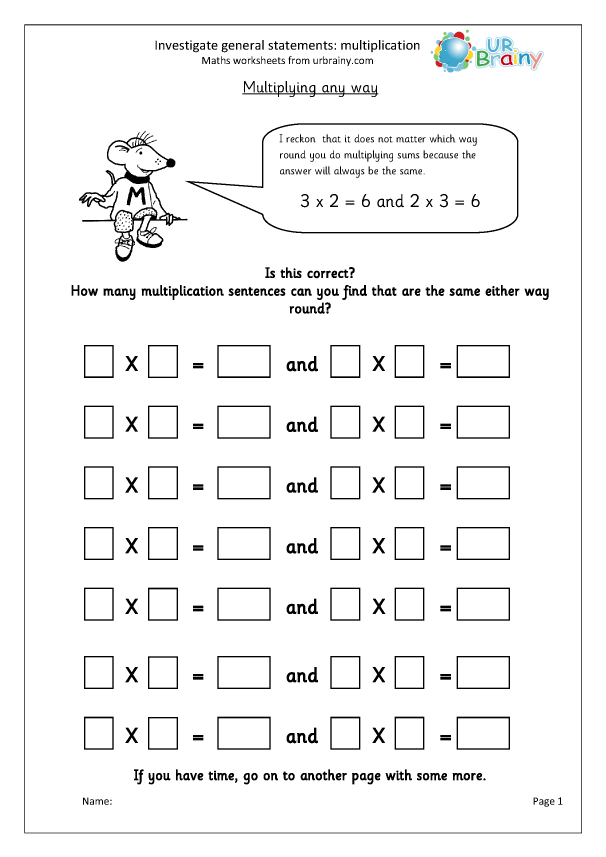 Multiplication and Comparison Worksheet Three Third grade student using multiplication skills to solve a comparison worksheet