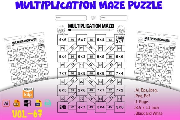 Engage with the multiplication and division puzzle in this fun worksheet for Grade 3 Multiplication and division maze worksheet for third graders focusing on skills within 100