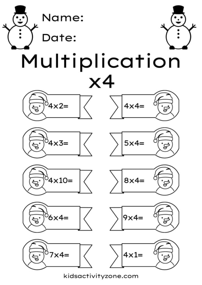 Third grade multiplication fact worksheet with times tables and regrouping problems for math practice