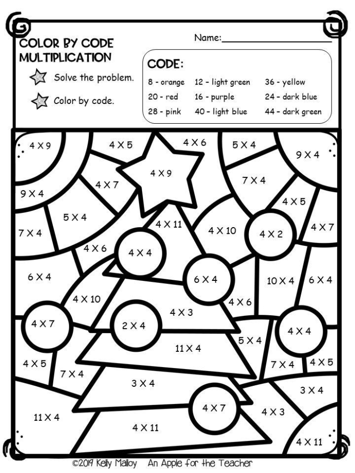 Multiplication Color by Number Gumball Activity Sheet 18 Third grade student solving a multiplication color by number gumball worksheet