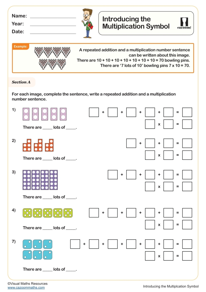 Third grade student working on an Introduction to Multiplication Adding Groups worksheet 11