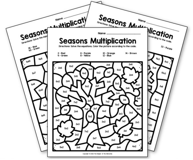 Multiplication Color by Number Gumballs Worksheet Twenty Third grade student solving multiplication color by number gumball worksheet 20