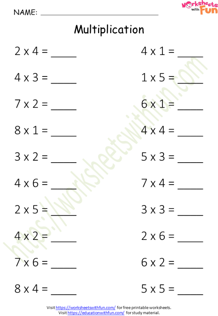 Third grade students practicing multiplication facts with the number nine on a worksheet exercise