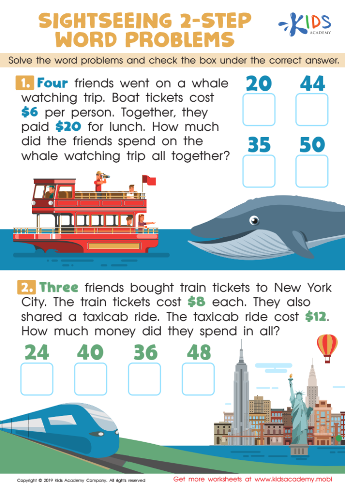 Third grade students solving funny April Fools Day multiplication word problems on a worksheet