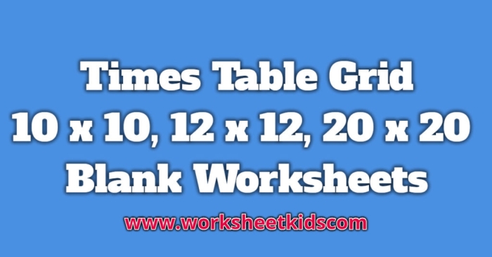 Blank times table grid worksheet for third graders to practice multiplication skills