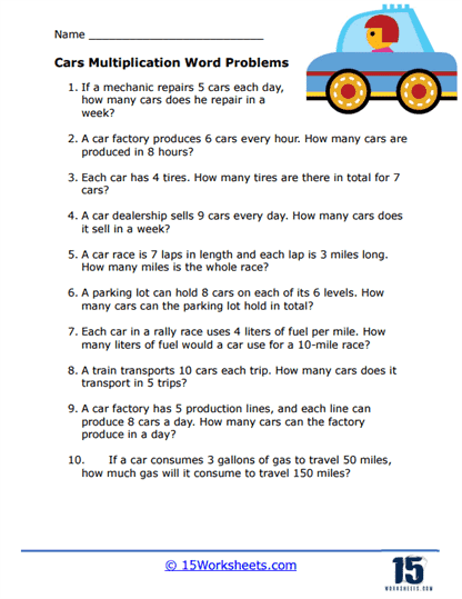 Multiplication Word Problems Worksheet 22 for Third Grade Math Skills Third grade student working on a set of multiplication word problems worksheet for math practice
