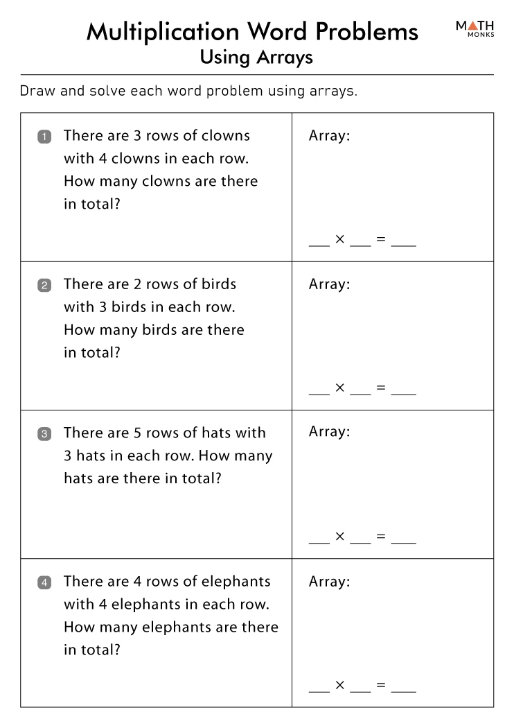 Addition worksheet for Third Grade Star arrays worksheet for third graders focusing on single-digit multiplication problems. Engaging multiplication practice using star arrays for young learners.