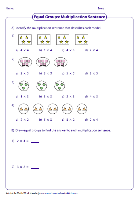 Multiplication Word Problems Worksheet (Part One) for Grade 3 Worksheet featuring multiplication word problems for third graders