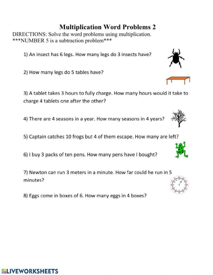 Engaging two-page worksheet for solving two-step multiplication challenges Students working on a Two-Step Multiplication Word Problems worksheet for third grade