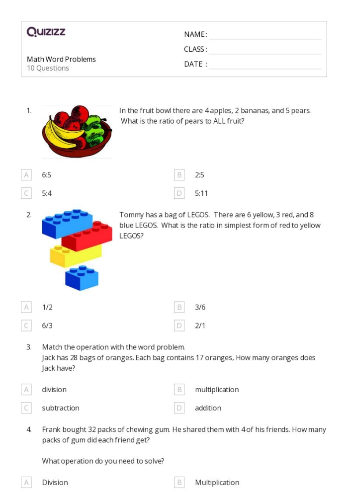 Multiplication Word Problems Worksheet for Third Grade: Part One Worksheet featuring third-grade multiplication word problems and strategies
