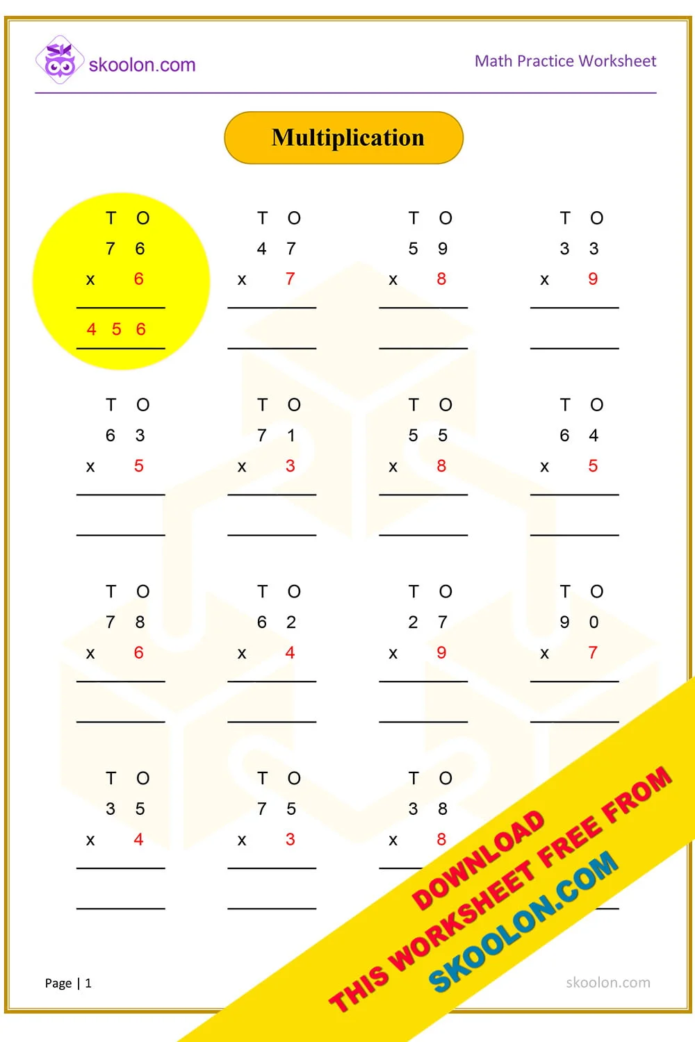Fun math practice multiplication by two worksheet for learners Worksheet featuring multiplication by two for third-grade students