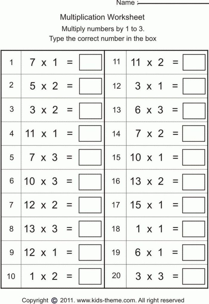 Multiplying by 3 worksheet with chocolate chip multiplication problems for third graders Third grade math worksheet featuring chocolate chip visual models for multiplying by three