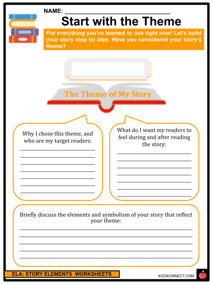 Complete the Table Narrative Elements Worksheet 24 Third grade student filling out a narrative elements table on a grammar worksheet