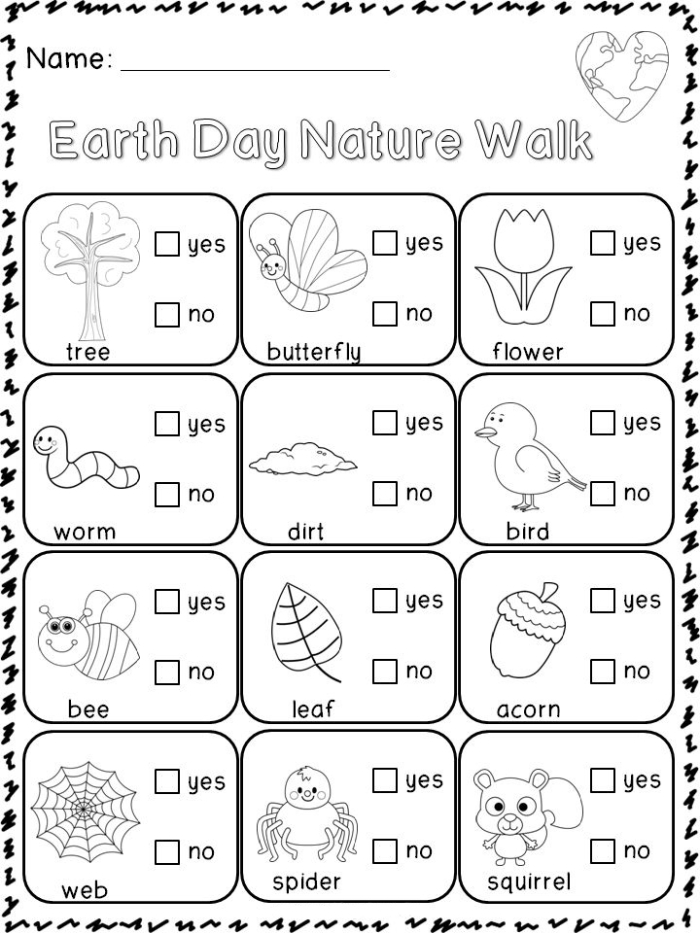 Worksheet encouraging third graders to observe nature during a walk and document their findings. Take a Nature Walk worksheet for addition activities in third grade.