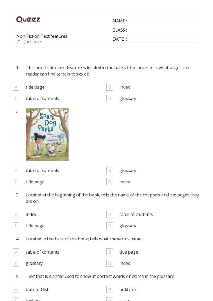 Students engaging with the Working Together: Text and Text Features worksheet for third grade measurement skills. Interactive exercise designed to enhance comprehension of nonfiction texts through visual and textual elements.