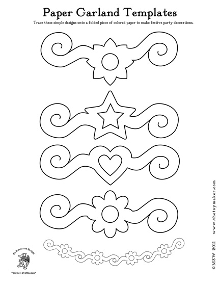 Colorful paper flower garland printable worksheet for crafting projects