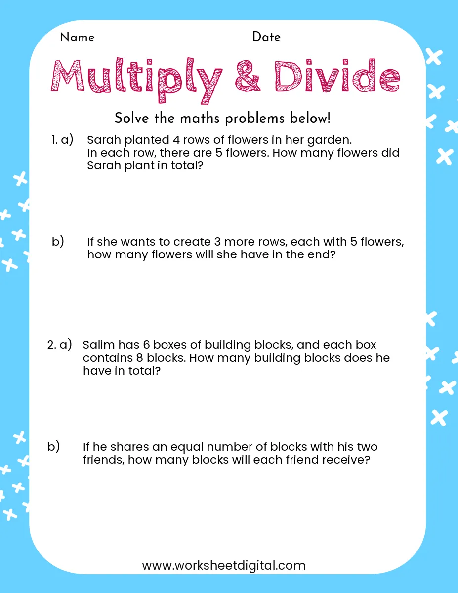 Third grade students collaborating on a multiplication and division partner word problems worksheet