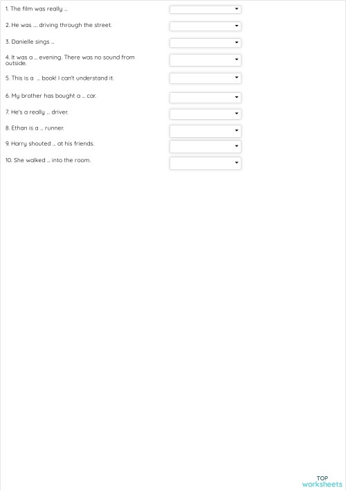 Third grade spelling worksheet showing words categorized as adjectives, adverbs, and verbs with practice exercises
