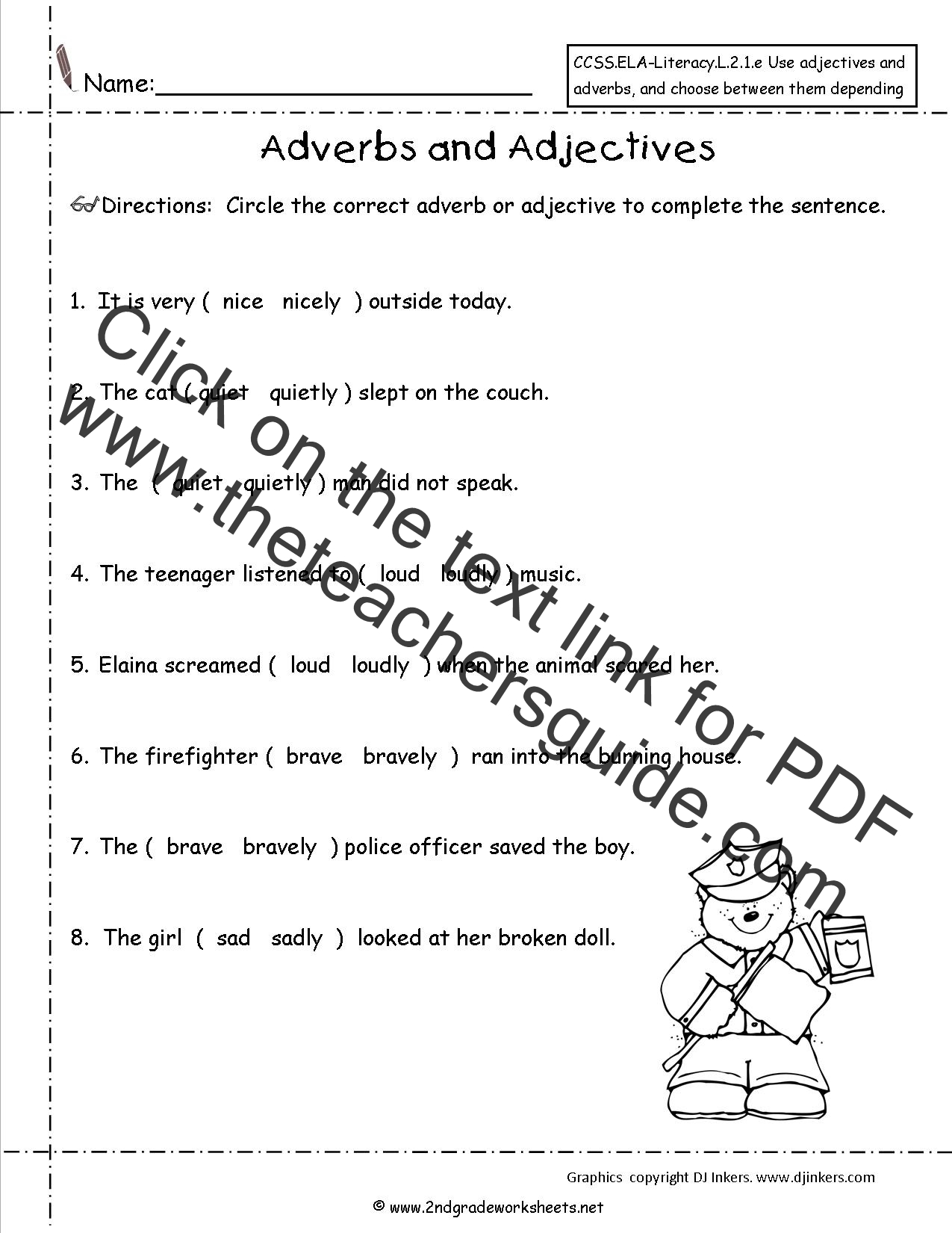 Students categorizing adjectives adverbs and verbs into columns on a third grade grammar worksheet