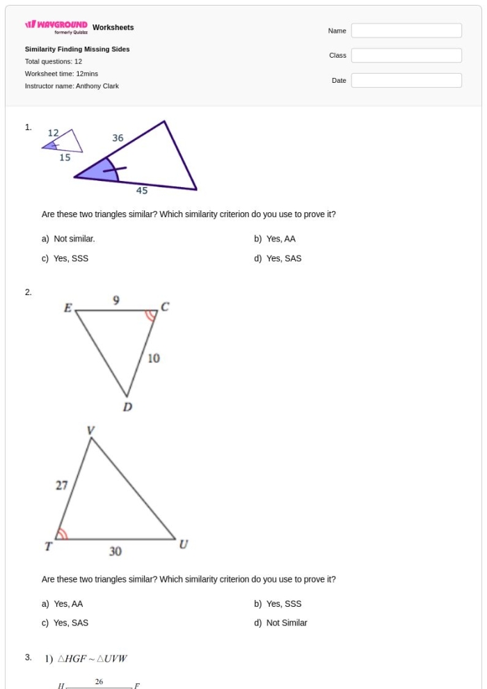 Third grade math worksheet for finding the missing side of a shape to calculate perimeter