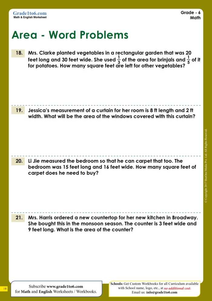 Worksheet featuring word problems on perimeter for third graders