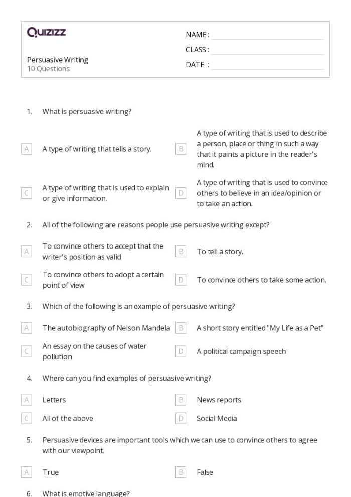Worksheet for writing a persuasive paragraph about social media for third graders