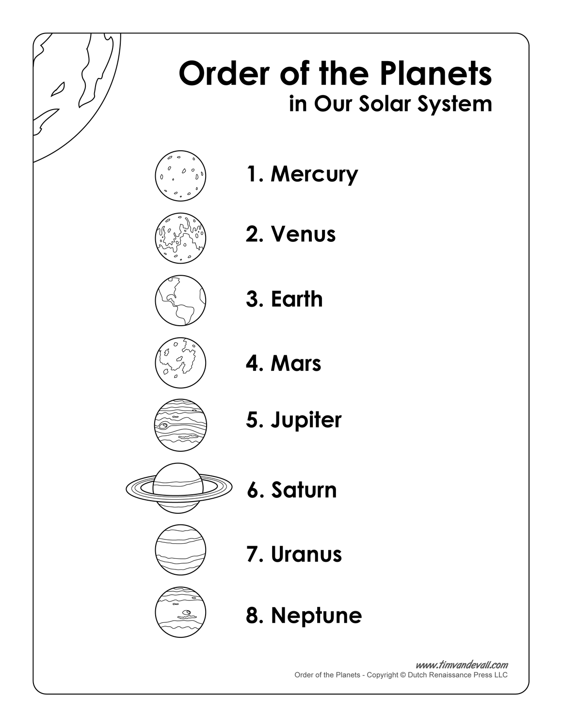 Third grade students labeling the eight planets of the solar system in a science worksheet