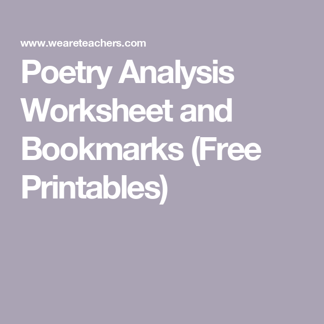 Analyzing a Poem worksheet for third graders to enhance comprehension Graphic organizer for analyzing a poem with guiding questions for students
