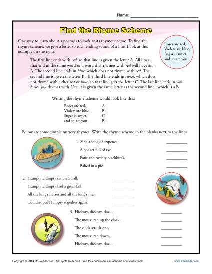 Worksheet on rhythm in poetry featuring "Casey at the Bat" for third graders