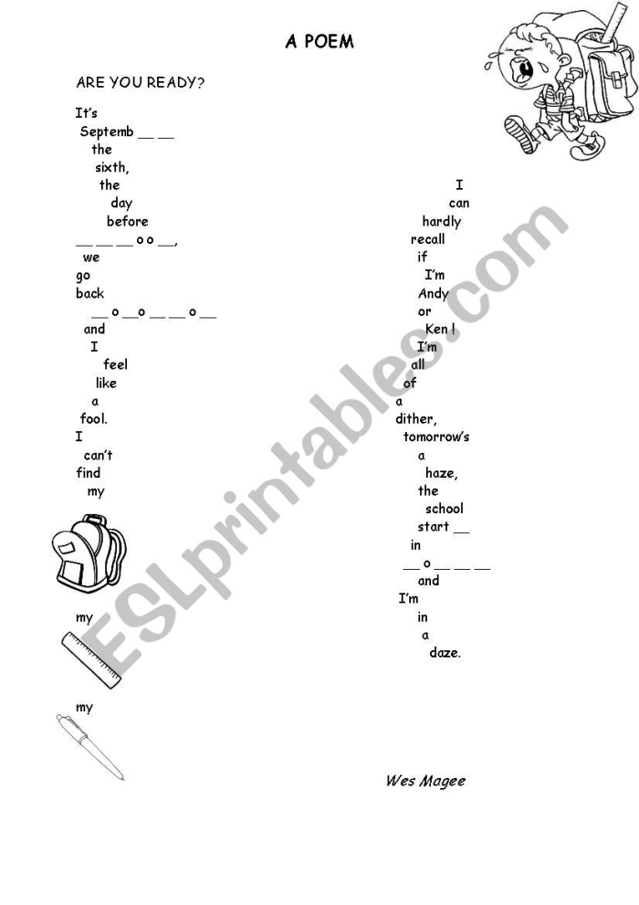 Educational diagram to help third grade students learn poetry terms Poetry vocabulary worksheet for third graders featuring a diagram