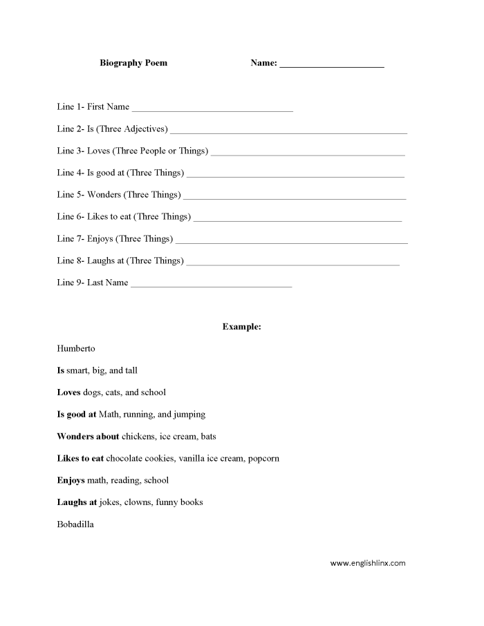 Poetry vocabulary diagram worksheet for third grade students number sixteen Third grade student completing a poetry vocabulary diagram worksheet for measurement practice