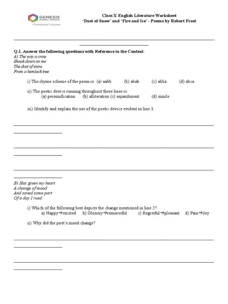 Engaging activity to explore rhyme patterns in a classic poem Robert Frost Rhyme Scheme worksheet for third graders learning poetry
