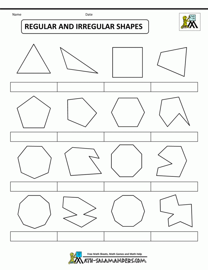 Colorful worksheet for sorting different polygon shapes in third grade. Third Grade Polygon Shape Sort Activity for Students.