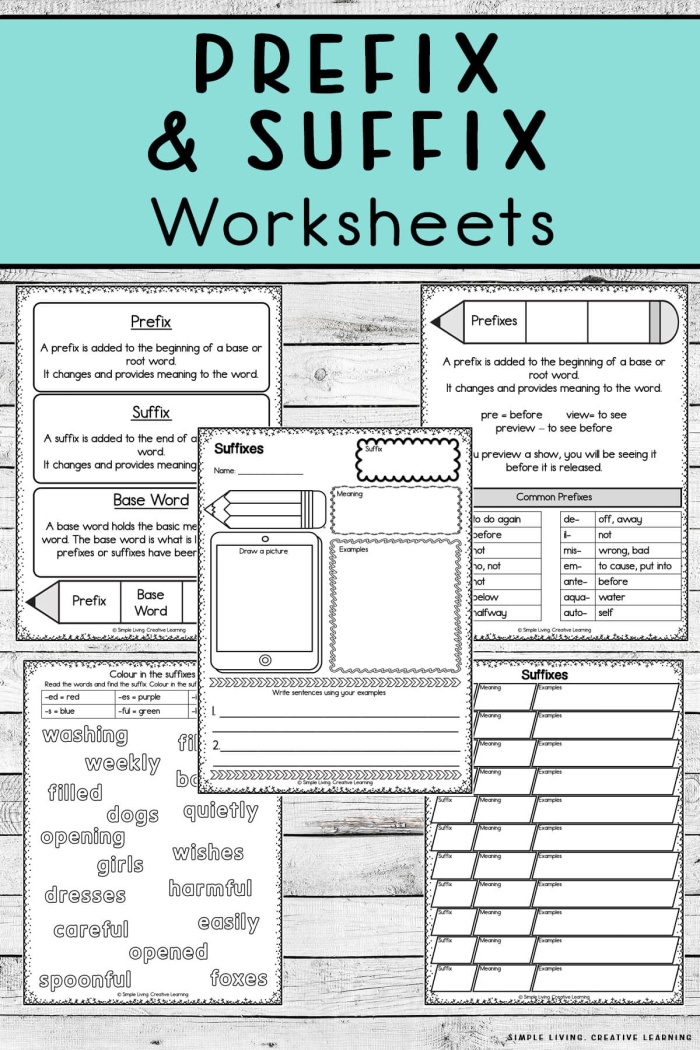 Worksheet focused on the prefix "pre-" for third grade phonics students