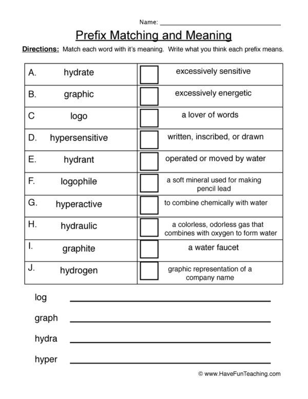 Colorful worksheet for third graders focusing on prefixes to create new words. Engaging Prefix Fun! activity for young learners in algebra.