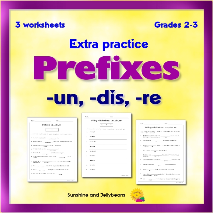 Prefix Practice Dis- Non- Un- Worksheet Number Nine Third grade students completing a grammar exercise focused on adding dis- non- and un- prefixes to root words