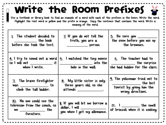 Prefix Mix-up Worksheet 19 for Early Readers Learning Word Prefixes Third grade geometry worksheet showing prefix mix-up exercises for identifying word prefixes with visual examples