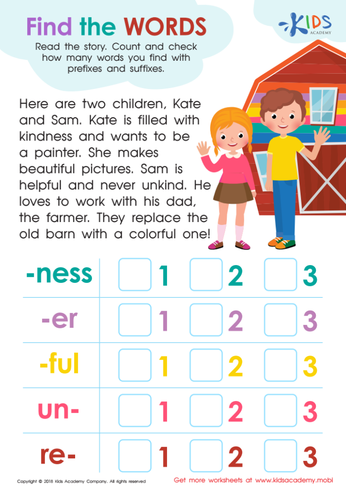 Prefixes: Get It Started! worksheet for numbers and counting practice Worksheet for third graders focusing on prefixes with engaging activities