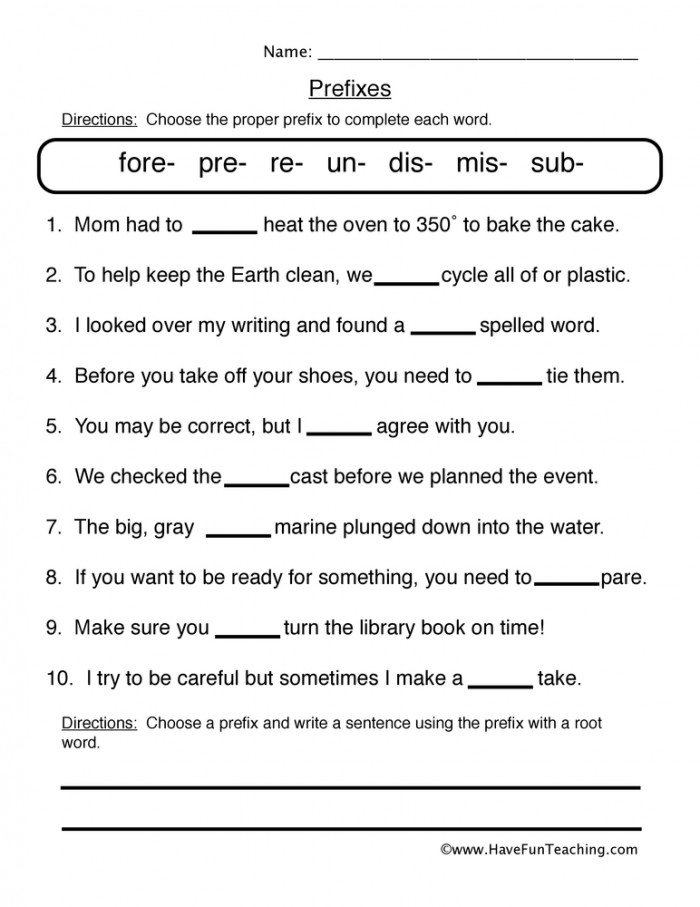 Prefixes: Get It Started! worksheet for third-grade learners Worksheet for practicing prefixes with third graders focusing on numbers and counting
