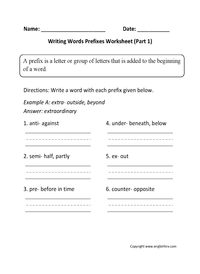 Exploring prefixes: Get It Started! worksheet for numbers and counting Worksheet featuring prefixes for third graders to enhance reading and writing skills