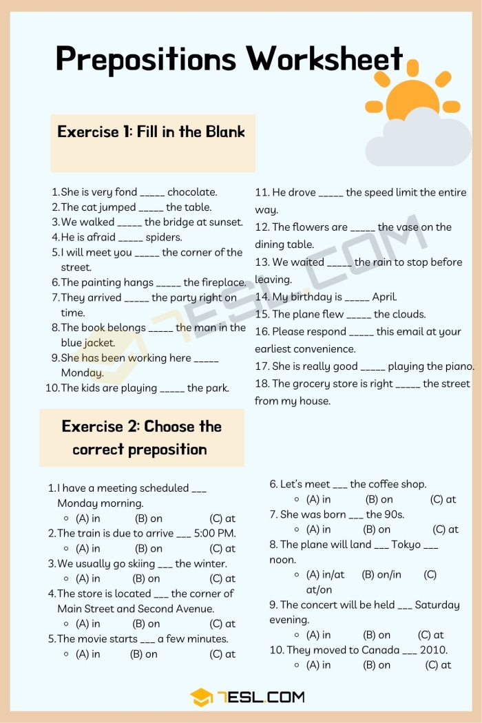 Worksheet on understanding prepositions with Mr. Cannon's class activities Mr. Cannon teaches third graders about prepositions in a colorful classroom setting